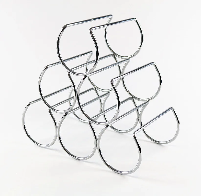 Unique Custom Stainless Steel storage holder black Home Metal Wine Holder Red Wine Rack