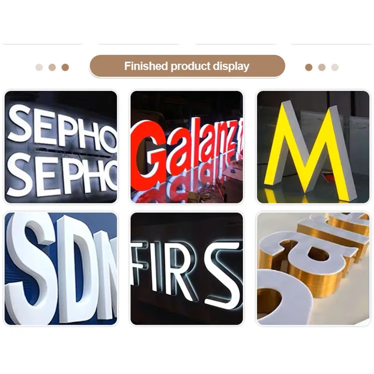 Outdoor advertising acrylic popular led signs letter back lit halo light signage sponge strip aluminum coil