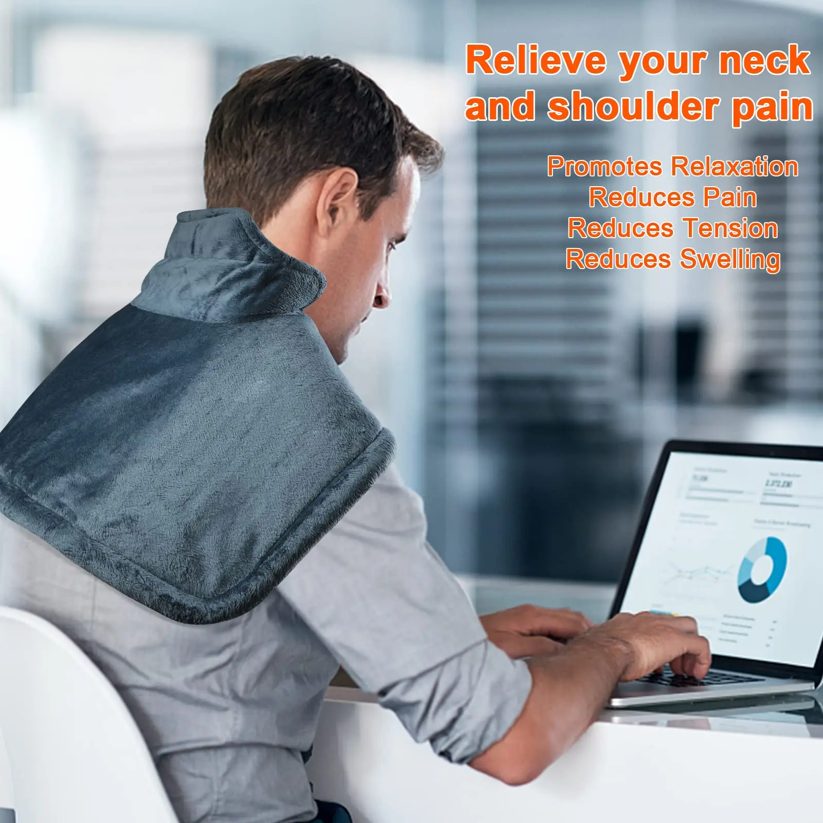 2022 Hot Sale Heated Neck Brace For Neck And Shoulder Pain Relief Heating Weighted Electric Heating Pad Shawl