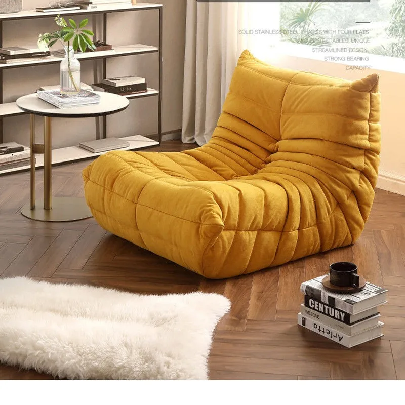 Modern L Shape couch Family Living Room Luxury Orange Lazy Sectional Velvet sofa Floor Chair Set