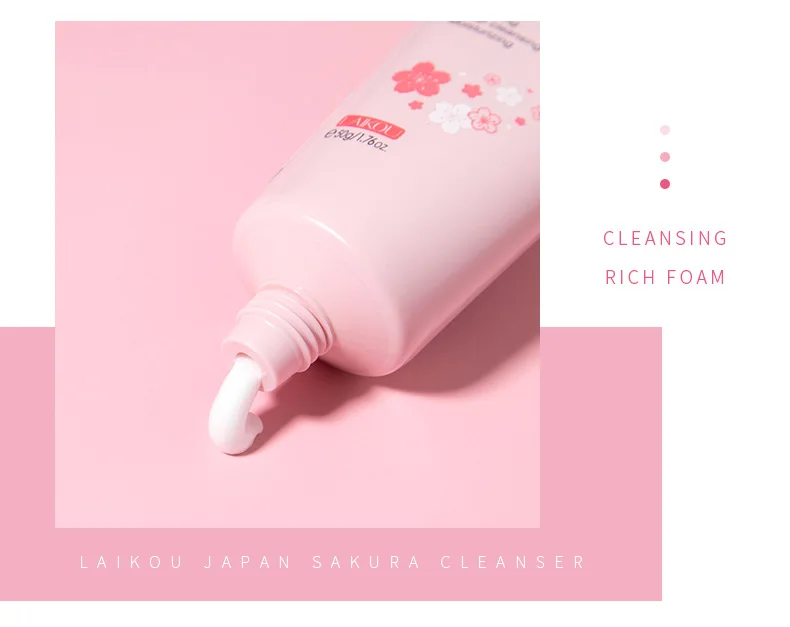 Japanese Sakura Facial Cleanser moisturizes skin cleanses pores and hydrates Skincare cleanser