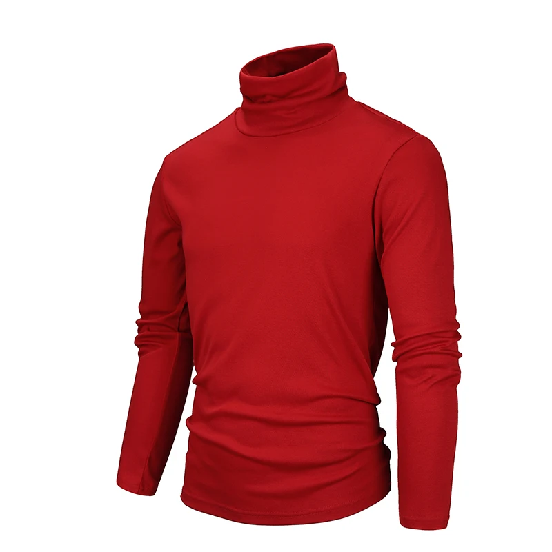 Top casual custom men full sleeve pullover high turtleneck thermal inner wear sweater