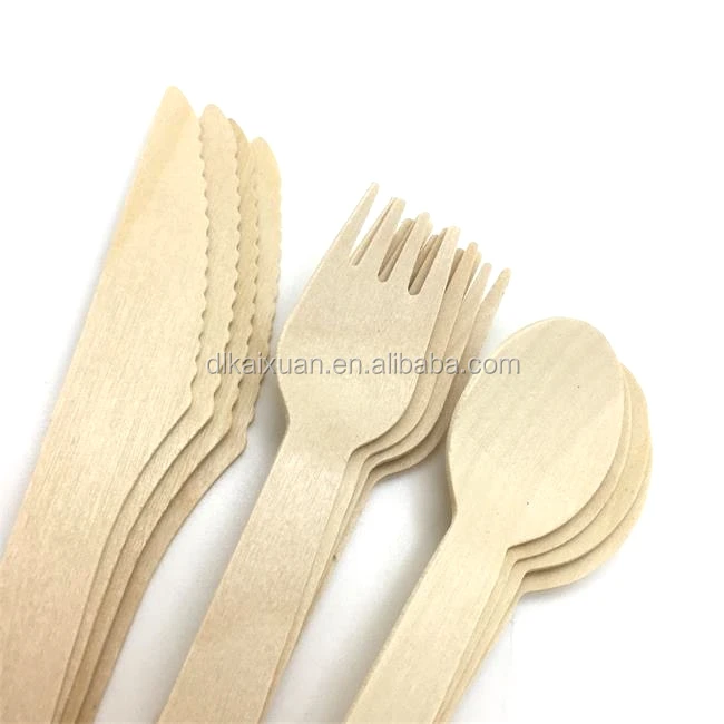 disposable restaurant Party  wooden knife fork spoon wood cutlery