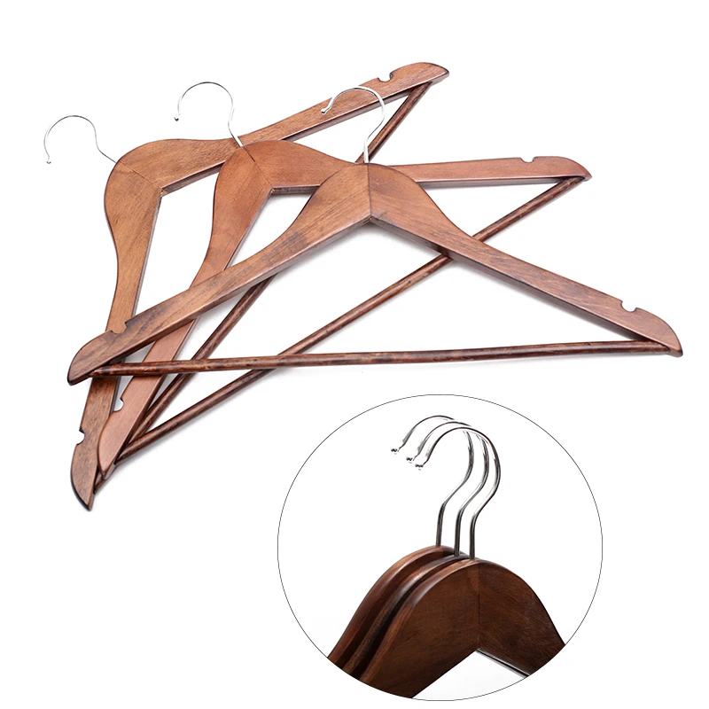 Manufacturer  Wholesale Custom Wooden Hanger with Non Slip Notches