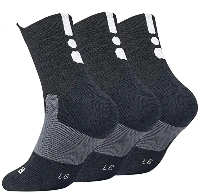 TA20120 Custom Cotton Black Arch Support Padded Everyday Athletic Youth Football Socks