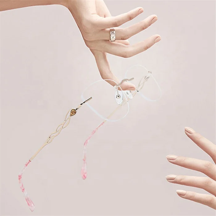 
AX1272 Woman optical eyeglasses titanium optical frame optical glasses female glasses rimless frames eyewear 