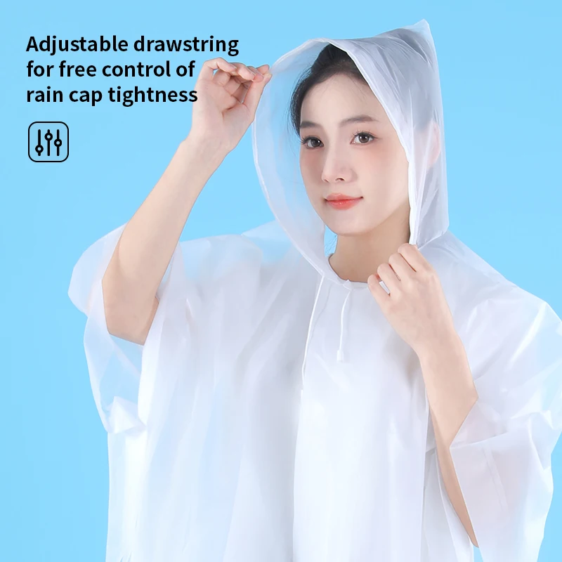 Custom logo Adult Square raincoat 100% waterproof reusable biodegradable eva rain poncho
