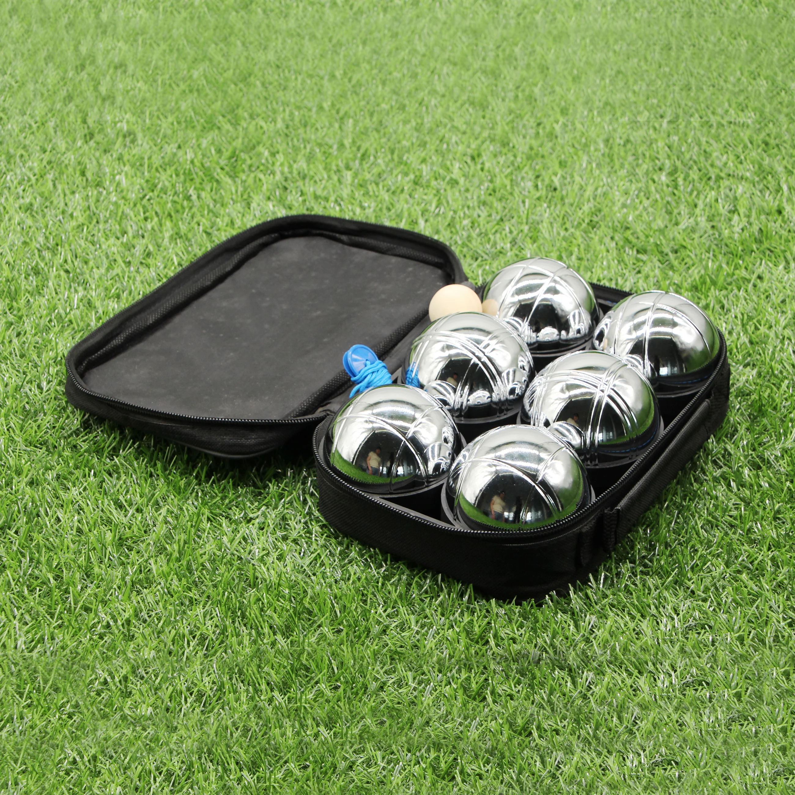 
Outdoor Game Chrome Plating Boules 6 balls Petanque Bocce Set 