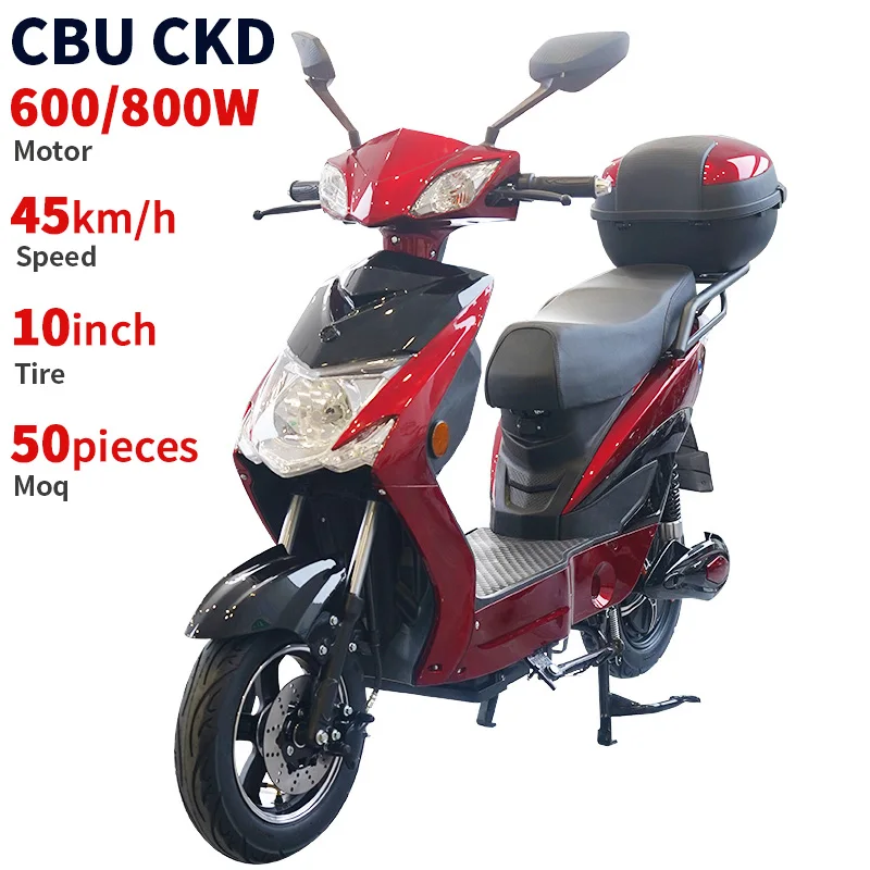 CKD CBU 48/60 В Электрический городской мопед 600W/800W 40-45 км/ч 10-дюймовый мотоцикл скутер для взрослых