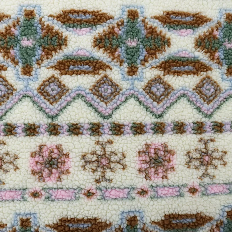 Wholesale Teddy Boho Bohemia Ethnic Style Sherpa Fabric Faux Lamb Fur Toy Pillow Fabrics