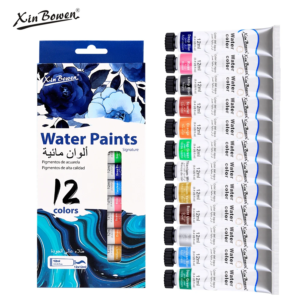 Xin Bowen 12ML Watercolor Paint Kit Kids Safe Painting Artist Pigment With MSDS Certificate