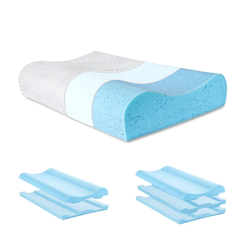 
Гель содержит Регулируемые Ортопедические контура цервикальная пенная Подушка с запоминанием, подушка для боли шеи 