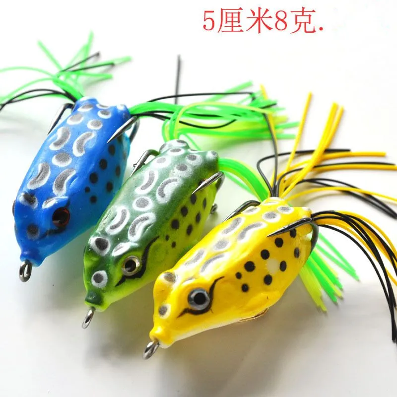 Large Frog water Soft Fishing Lures Bait Bass Crank baits