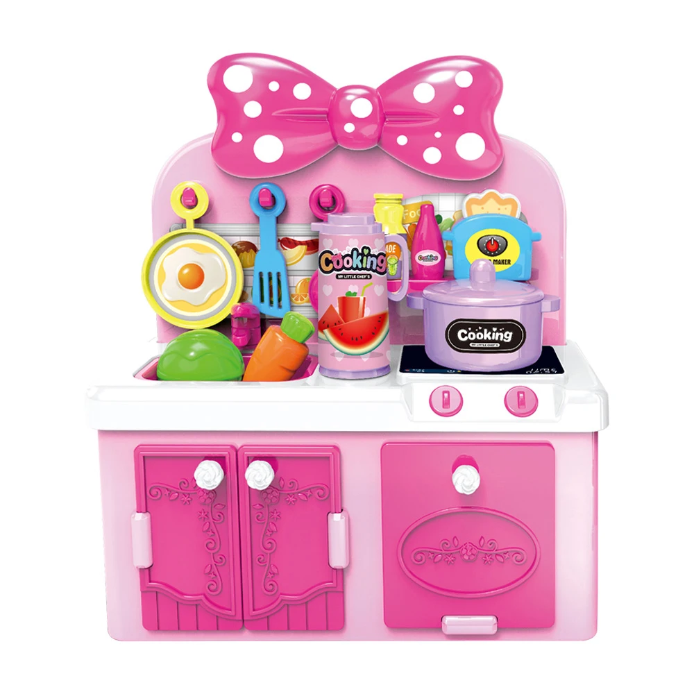 Mini Kitchen Cooking Toy Plastic Cooking Tableware Play Set kitchen toys for kids