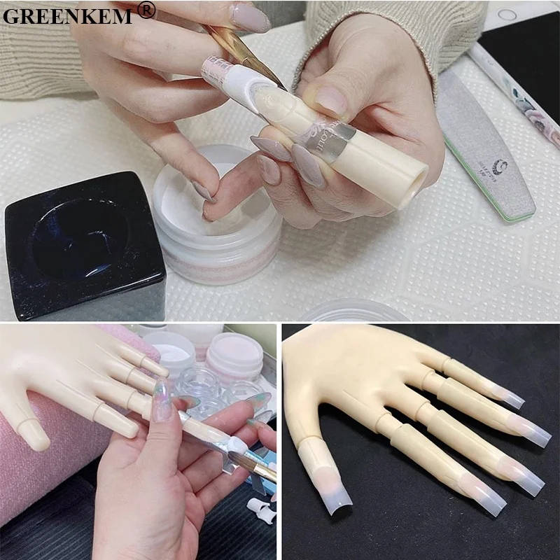 New Nail Practice Hand Simulated Nail Art Soft Rubber Joint Movable Prosthetic Hand Detachable Fingers Nail Practice Hand