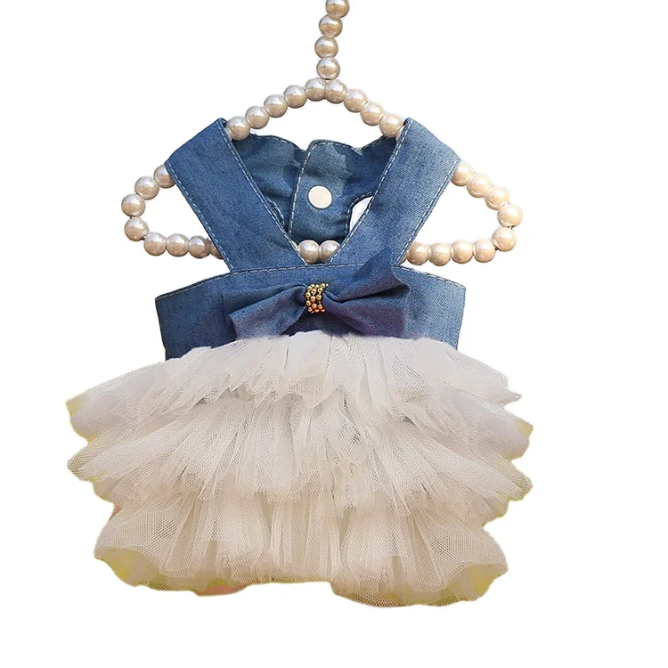 
Сетчатое платье в полоску с подтяжками, новинка весны и лета, товары для домашних животных и кошек, свадебное платье, новая одежда для собак 