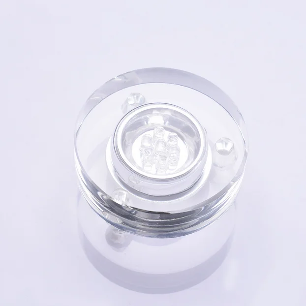 Round small multi color led crystal light base for displaying k9 clear crystal LED Base
