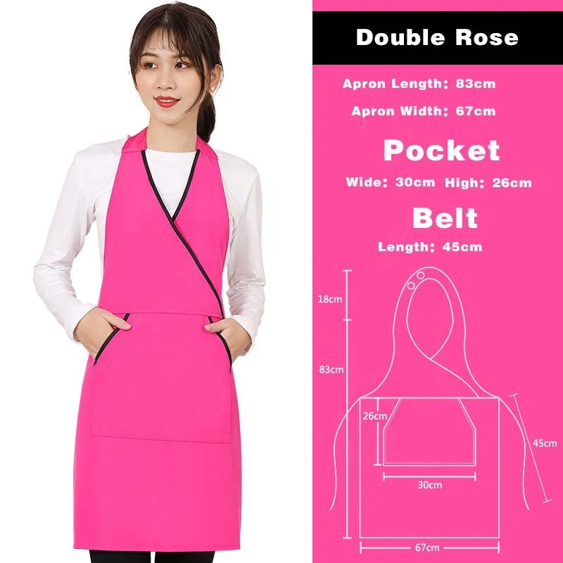 Coffee cross wide collar solid color supermarket fruit milk tea store beauty salon woman apron