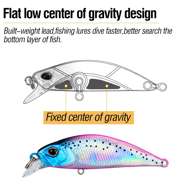 Jetshark Wholesale 4.5CM 5G Minnow Fish Lures Long Casting Saltwater sinking fishing lure