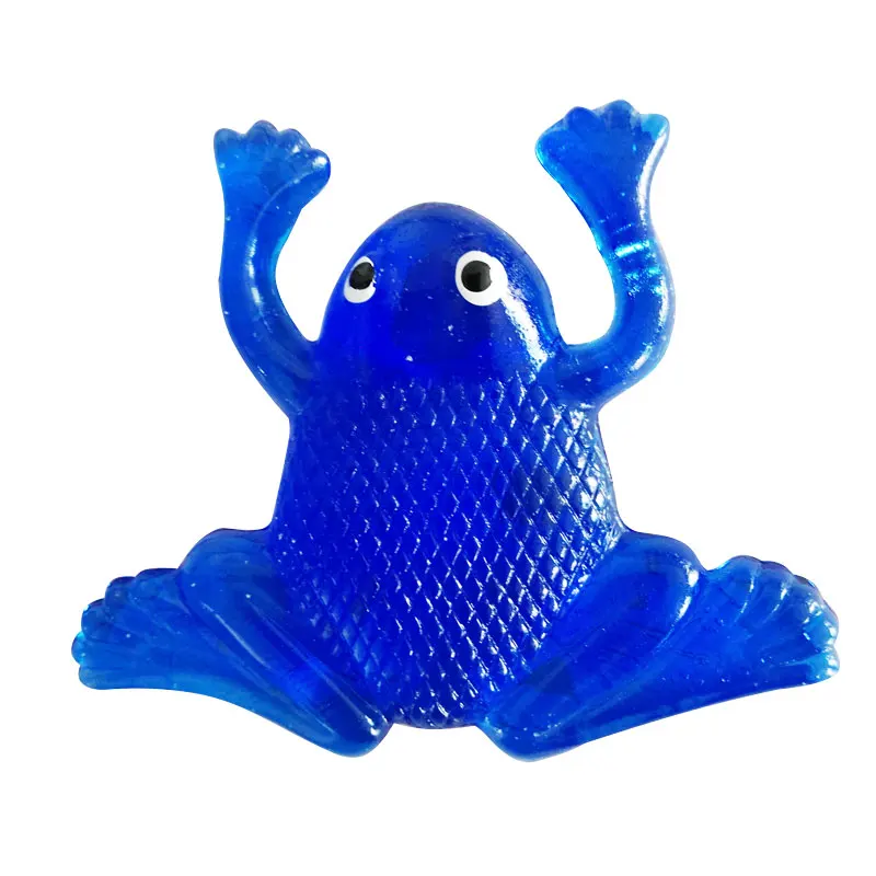 Kids fun toy TPR soft bright-colored toy of frog shape sticky animal toy for party
