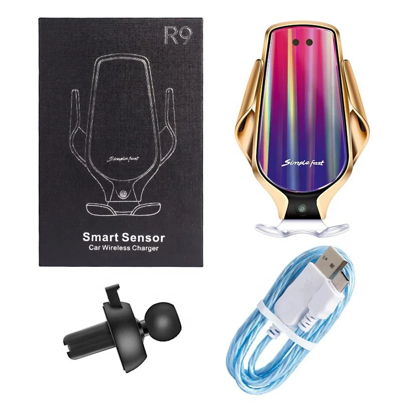 
R9 wireless charger 2019 new trending products 10W wireless charging phone holder wireless car charger 