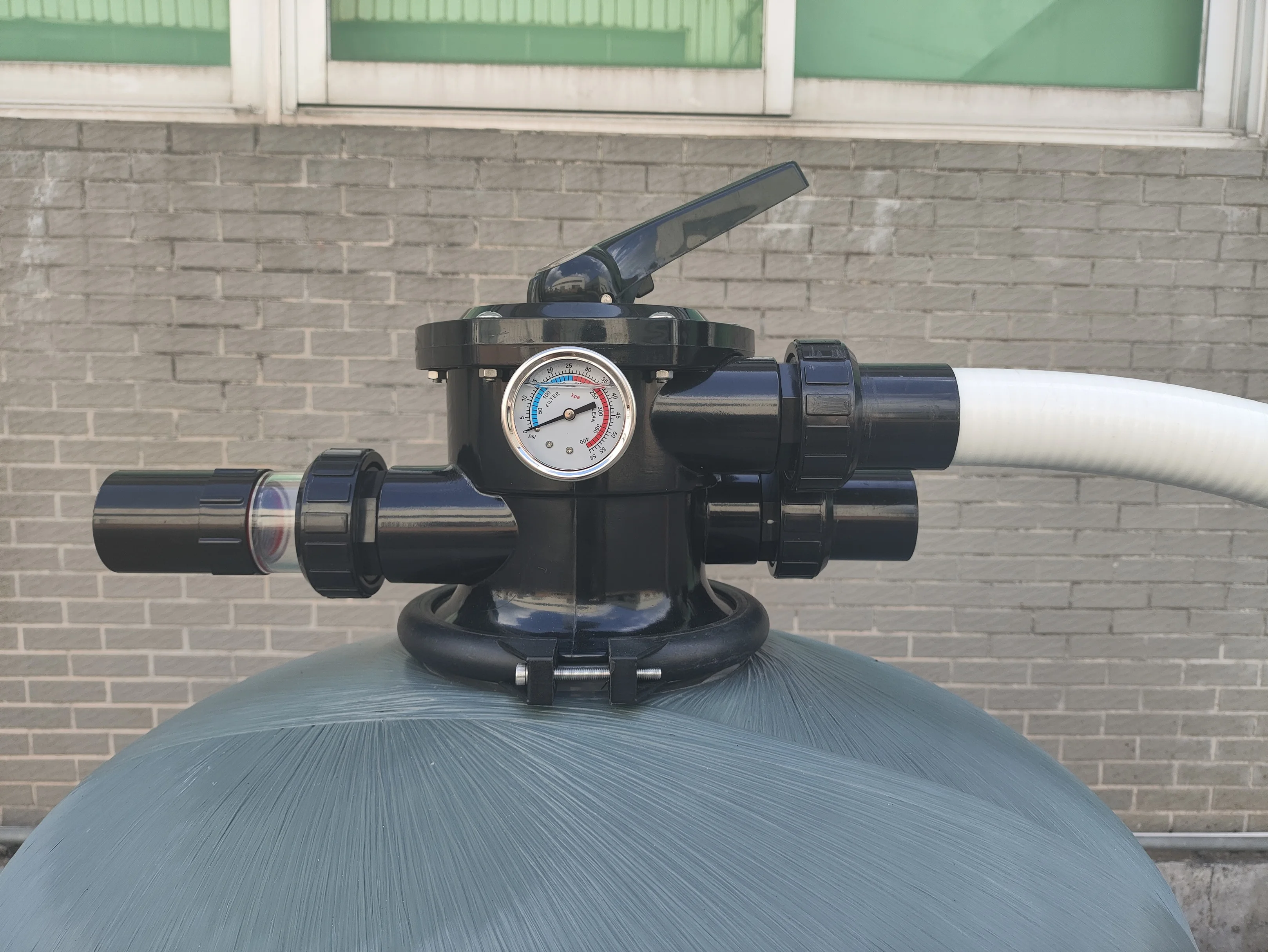 6-Way Multiport Valve Fiberglass Sand Filter Pump Combo System Home and Commercial Use Swimming Pool Filtration Filters