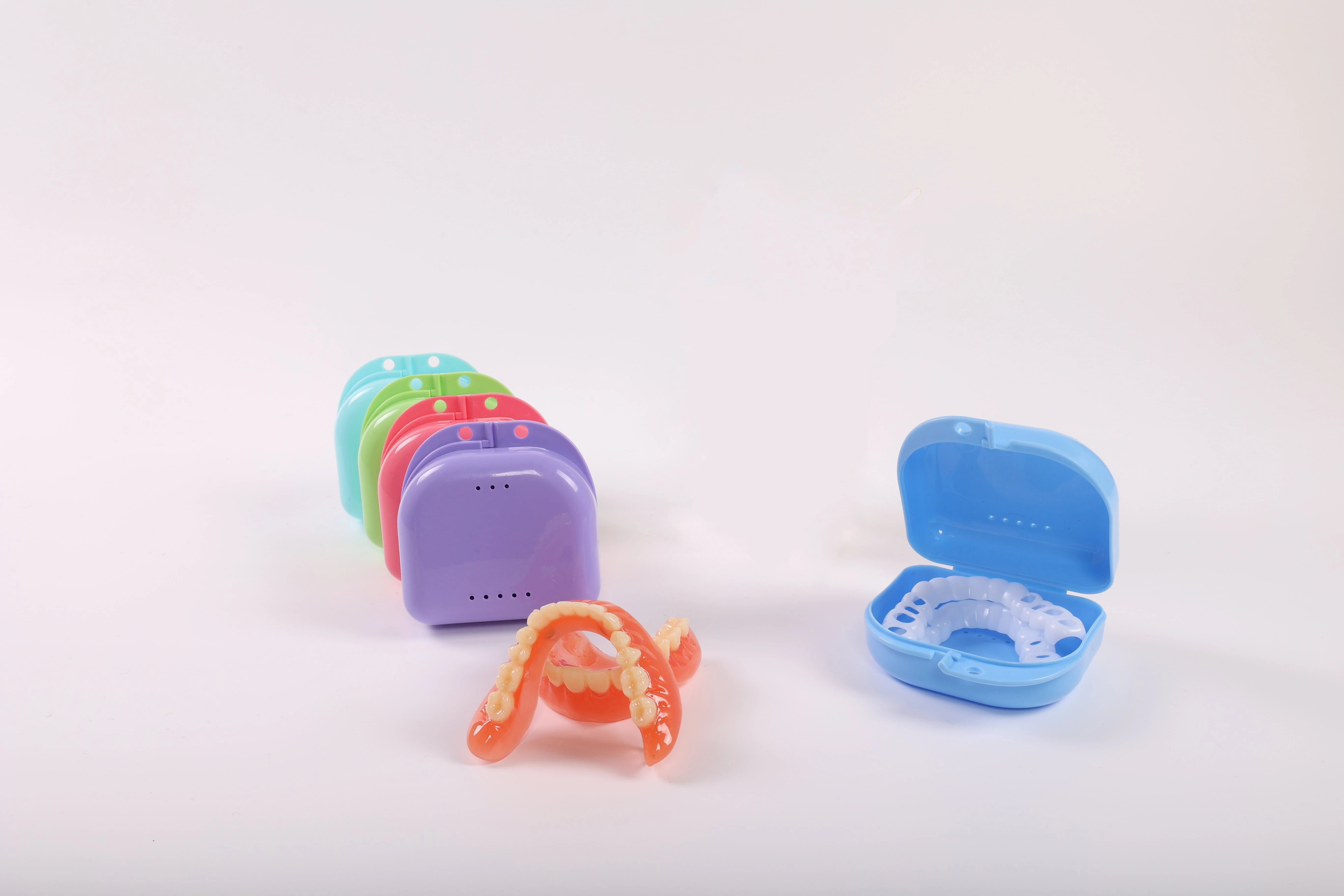 Imitate Teeth Orthodontic Case Dental Retainer Mouth Guard Denture Storage Plastic Box Oral Hygiene Supplies Organizer