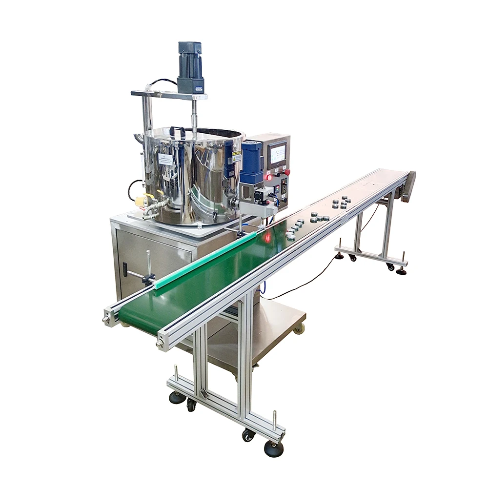 heat filling machine for lip balm small hot wax filling machine automatic with cooling system mix and fill cosmetic