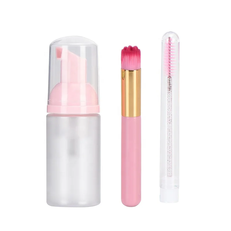 In Stock 30ml 50ml Frosted Foam Soap Dispenser Bottle PET Empty Plastic Foam Pump Bottle with Brush