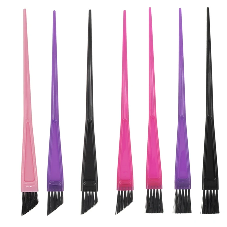 3pcs Barber Angled Shape Nylon Bristles Hair Coloring Highlighting Hair Tinting Brush Set