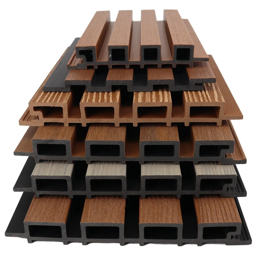 New Outdoor Wall Siding Wall Panels And Boards Decorative Cladding 3d Grain Wood Plastic Composite Wpc Facade Panel For Exterior