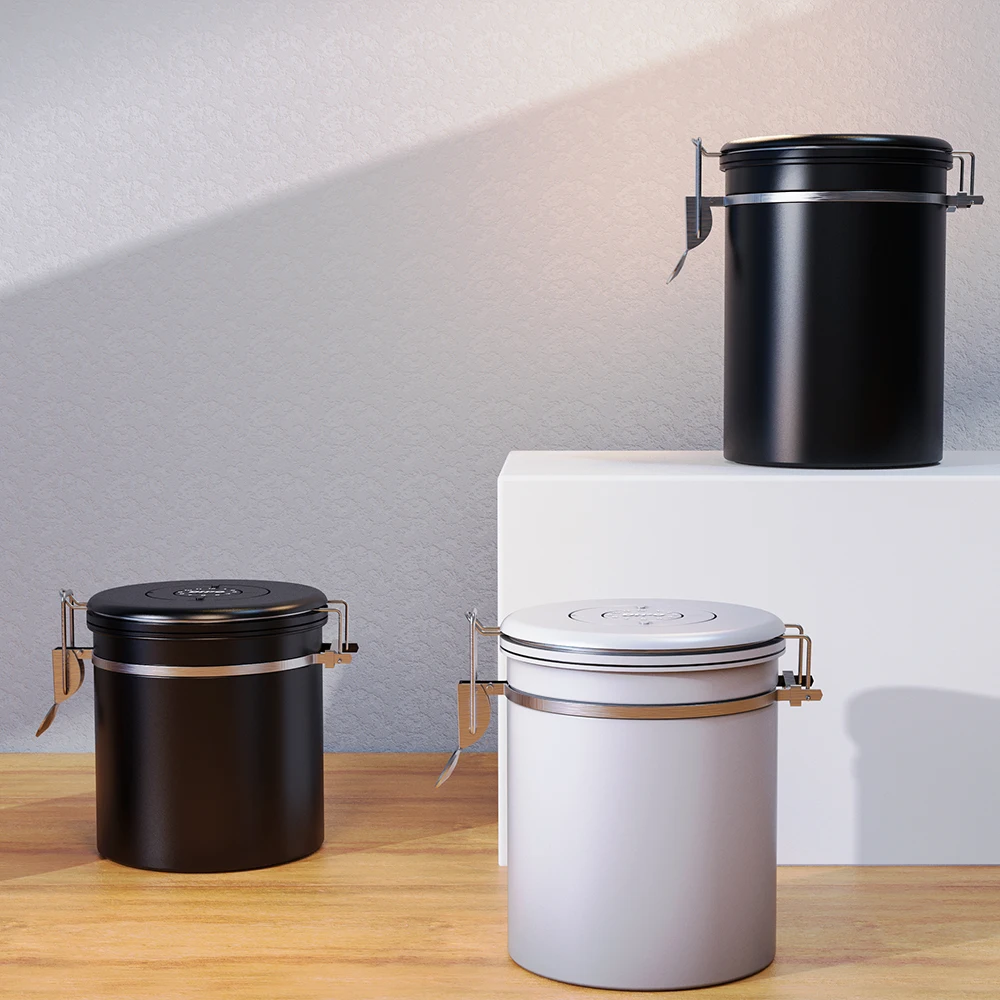 DHPO New coffee airtight tea tin box stainless steel tea canister with lid 250g 500g 750g