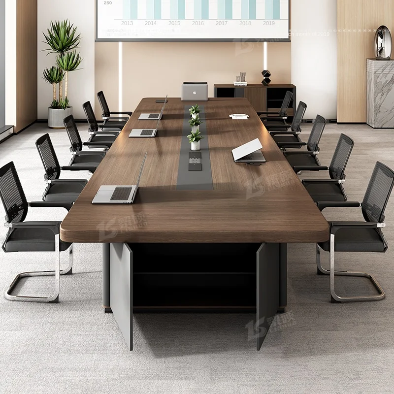 Современный простой офисный Конференц-стол со стулом для переговорного обучения персонала или школьного использования