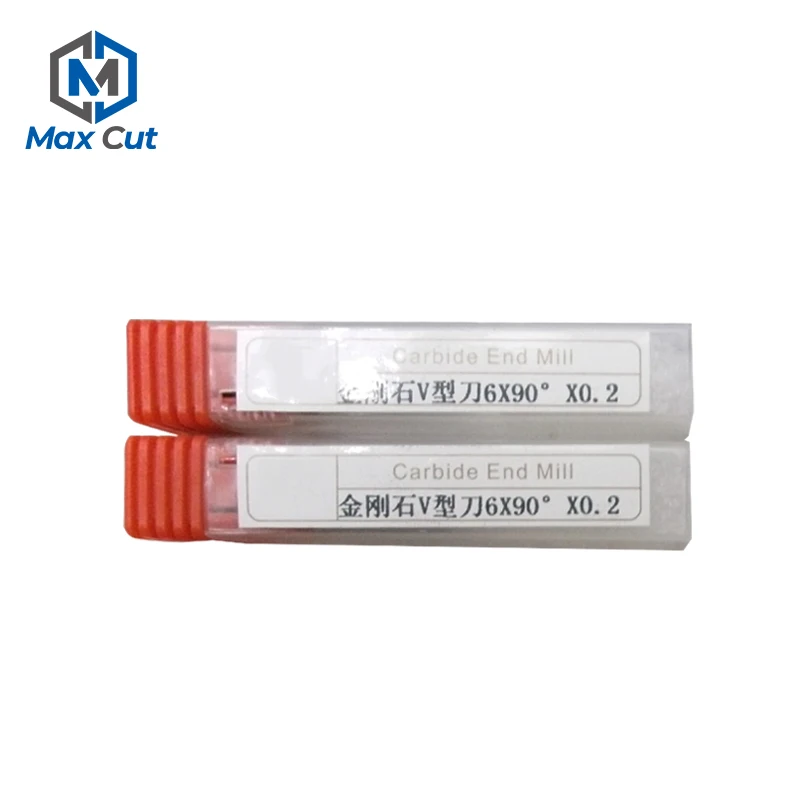 V Carve Diamond PCD Tool Router Bit CNC End Mill Sets Diamond CNC End Mill Bits Cutter for Granite Stone