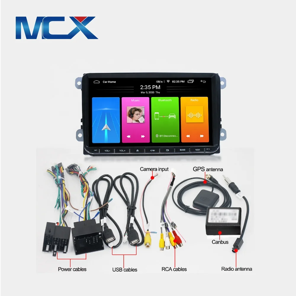 MCX 9 inch Android 10.0 Car dvd player For Universal SKODA GOLF 5 Golf 6 POLO PASSAT B5 B6 wifi gps navigation Autoradio