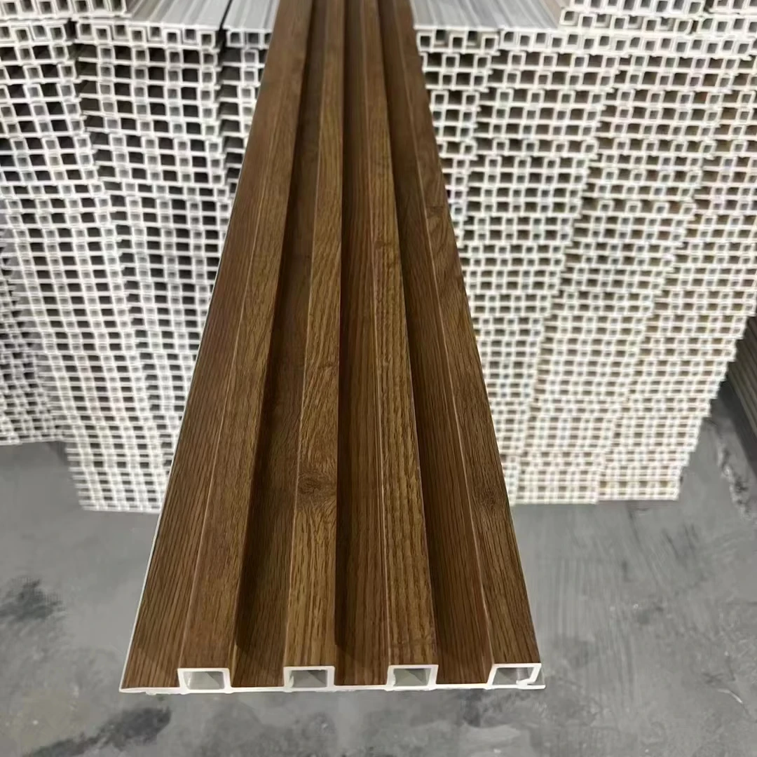 Decoration Materials PVC 3D Fluted Wall Panel Wood veneer wall Cladding PS Acoustic WPC Wall Panel