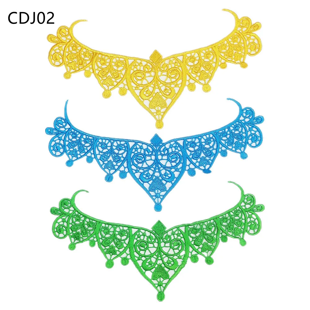 High quality wholesale multi-color embroidery lace applique for  crown decoration