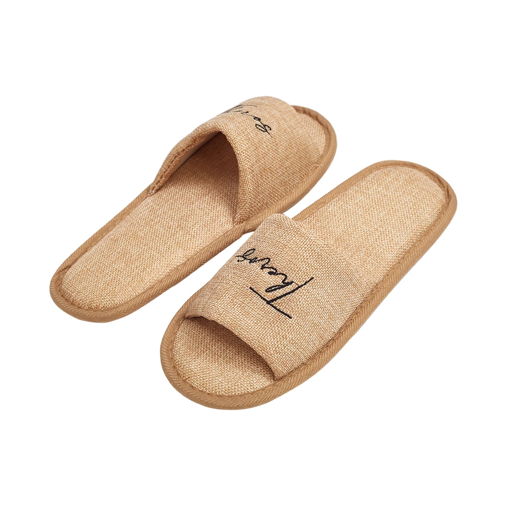 Wholesale Luxury Hotel Slippers Coconut Coir Fiber Natural Hotel Slipper Eco-Friendly Linen Hotel Slippers