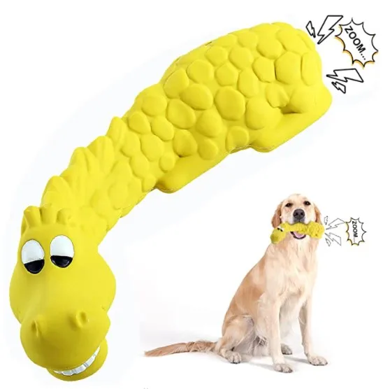 Dragon squeaky Dog Toys for Aggressive Chewers,Non-toxic Indestructible Dog chew Toys Big Midium Small dog puppies Outdoor Train