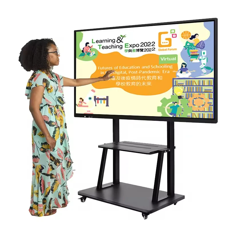 4K LCD interactive touch screen interactive LCD finger touch monitor IR smart touchscreen board