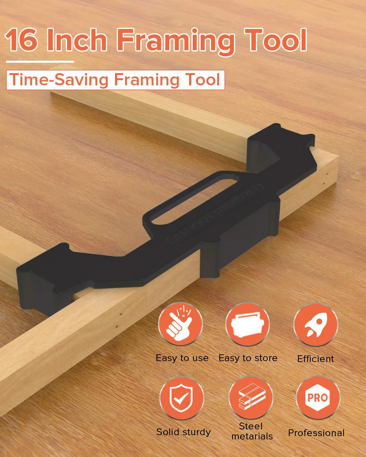 Center Stud Layout Black 24Inch Wall Accurate Measurement Framing Spacing Positioning Jig Cast Aluminum Wall Stud Framing Tool