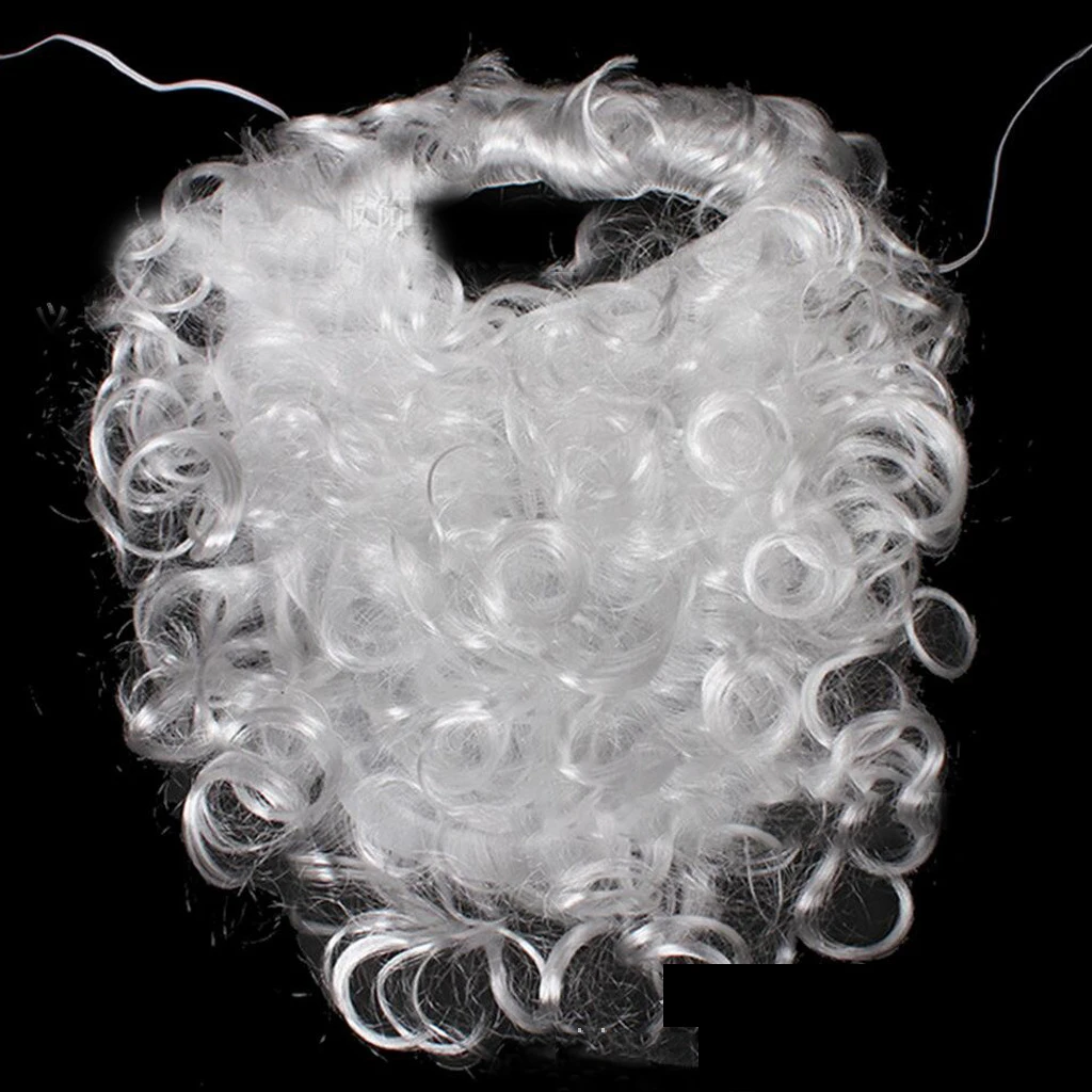 Santa Wig Beard White Santa Fancy Dress Costume  White Mustache Christmas Santa Wig Beard for Cosplay Costume