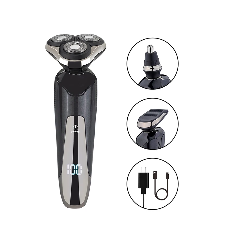 USB charging Waterproof Cordless Triple Blade Shavers Hair Trimmer Razor Remover For Men