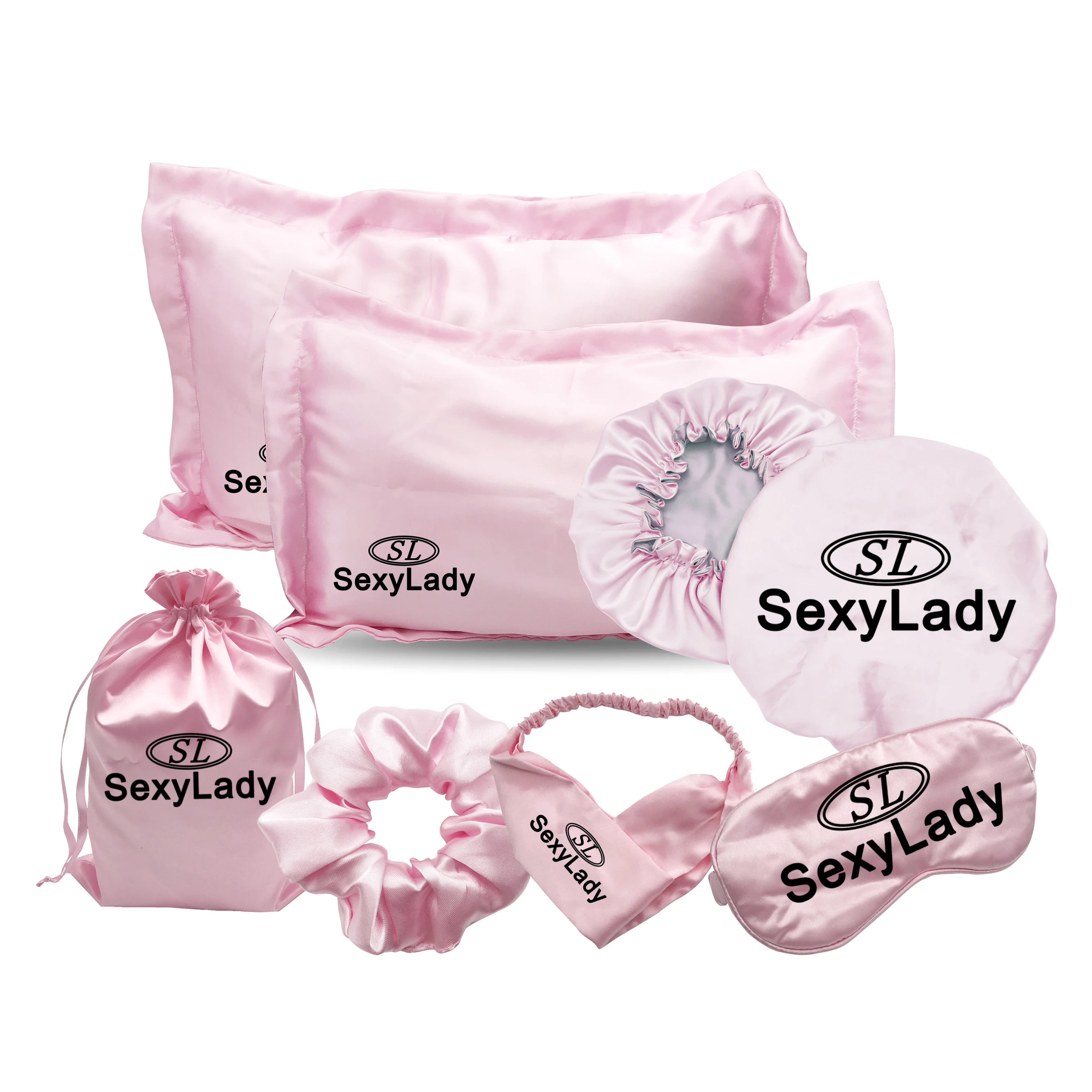 Оптовая продажа 100% шелковая наволочка чехол на молнии с маска для глаз шелковым мешочком капот голову в