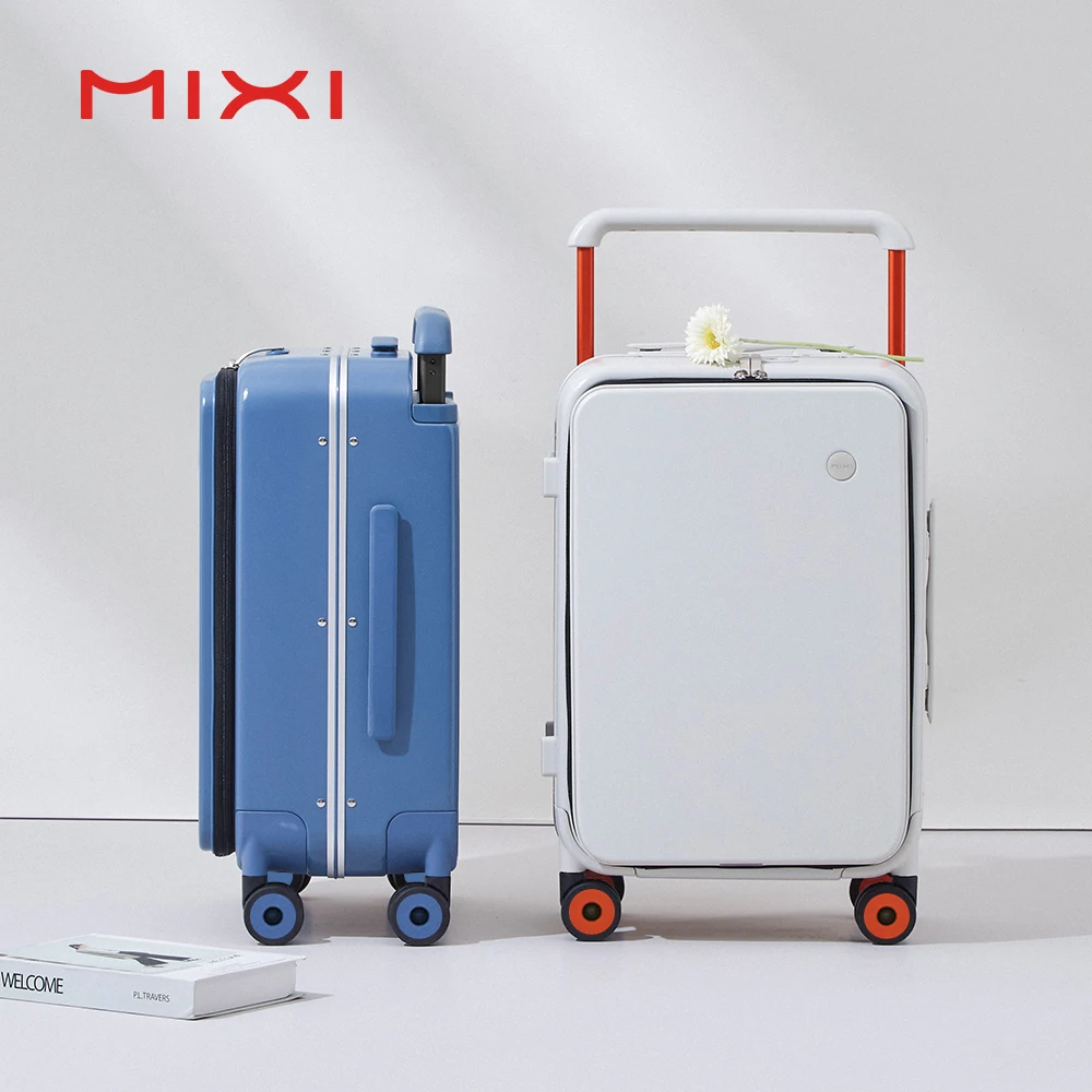 Роскошный Алюминиевый бесшумный широкоугольный чемодан на колесиках Mixi для деловых поездок и путешествий Набор для открывания Многофункциональный чемодан