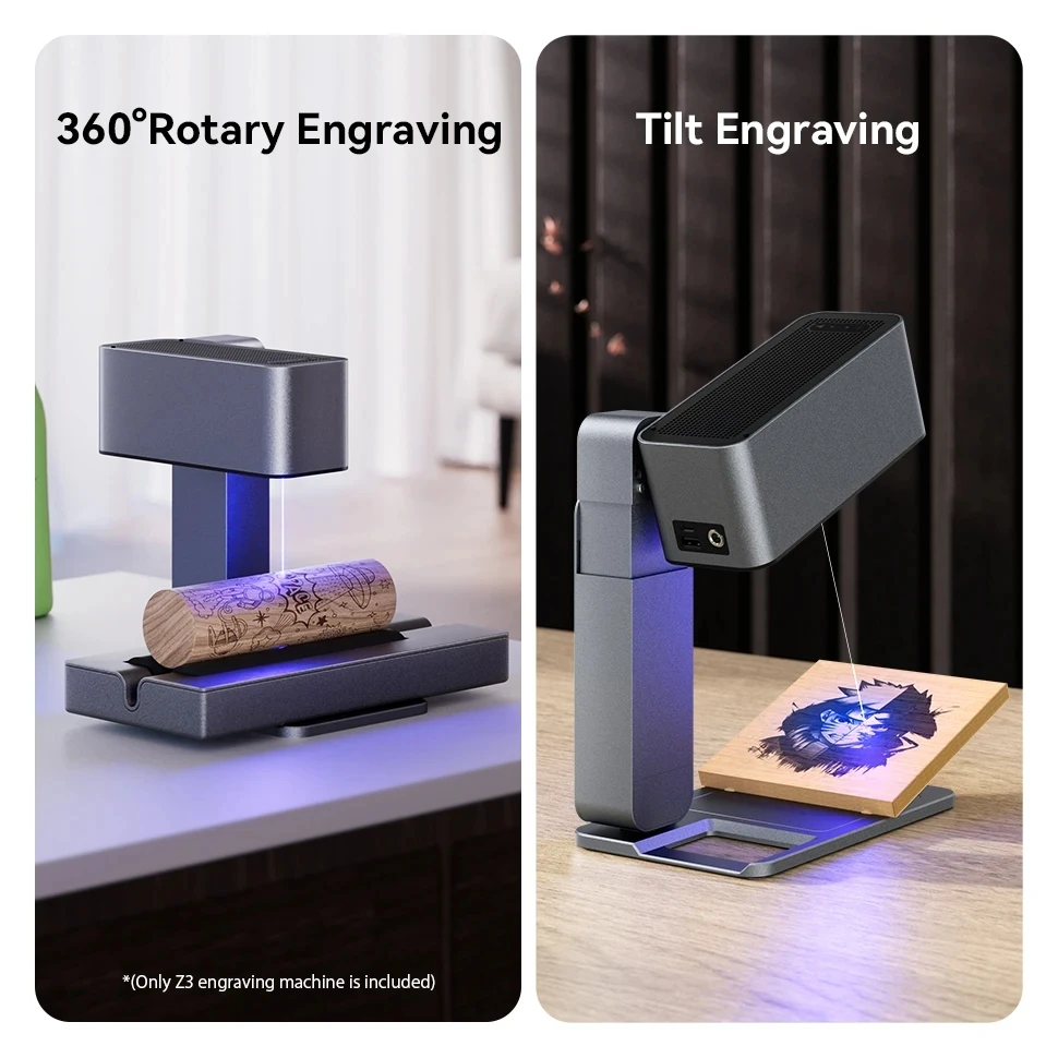 WAINLUX Z3 Laser Engraver Cutter 60W Portable Foldable Engraving Machine Auto Focus 600mm/s High Precision Printer For Metal