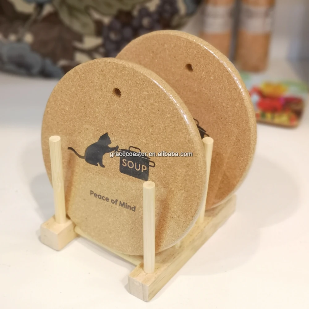 high quality blank eco-friendly material cork coaster cork trivet cork mat hot pot pad