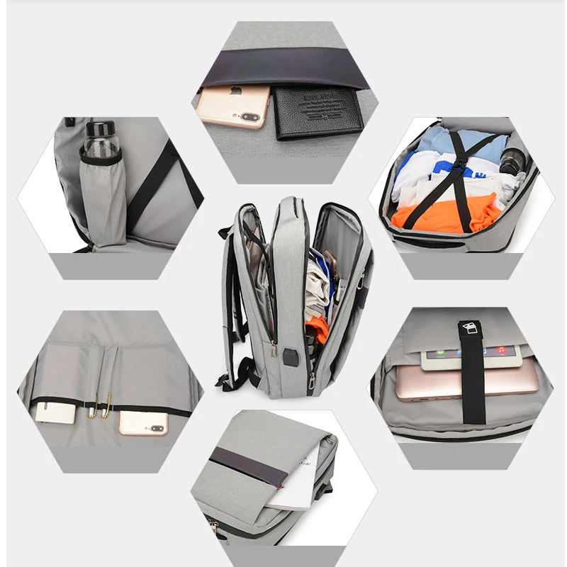 Multifunction USB smart customize collage mochilas business 15.6 computer nylon retreat luxury laptop bags back packs backpack