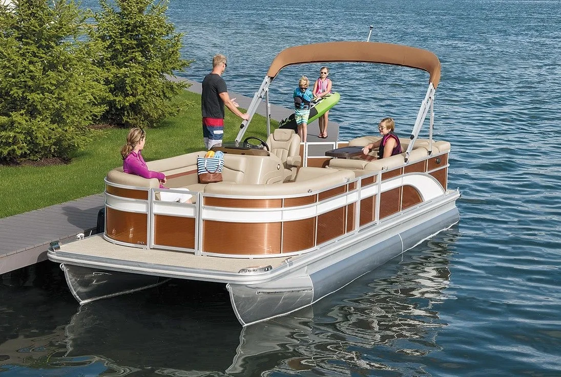  Best New 24 Ft Fishing Tritoon Pontoon Boat For Water Skiing With Slide