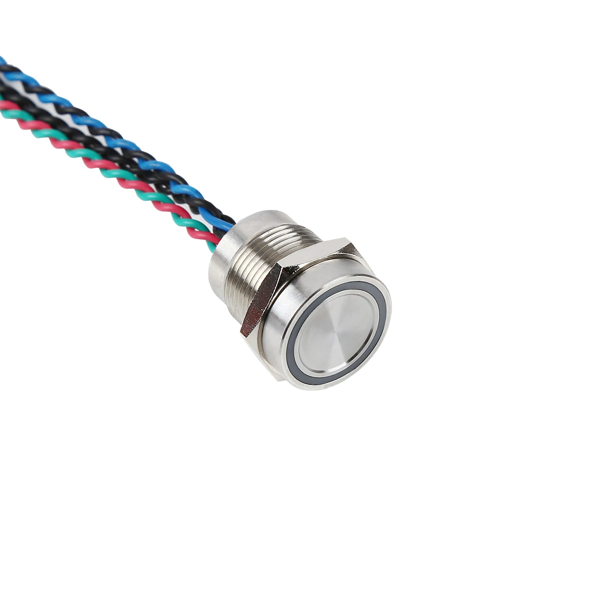 16mm RGB Ring LED Metal Piezoelectric switch, IP68, With cable, Support customization